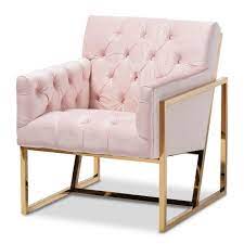 And in a room with a lot of bright color already in it, a navy accent chair may be just what it needs. Baxton Studio Milano Pink Velvet Lounge Chair 151 9262 Hd The Home Depot