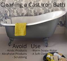 Enameled cast iron dutch oven and ayesha curry™ cast iron enamel skillet. How Do I Clean My Cast Iron Bath The Cast Iron Bath Company