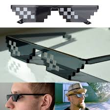 Spoof Deal With It Thug Life Glasses Meme Mlg Shades 8 Bit Pixelated Unisex Sunglasses Wish