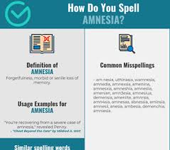 Correct Spelling For Amnesia Infographic Spellchecker Net