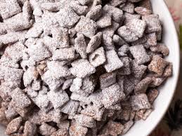 Crunchy chex cereal covered in chocolate, peanut butter, and sugar. Puppy Chow The Must Try Chocolaty Peanut Buttery Midwestern Snack Serious Eats