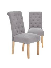 This product can expose you to chemicals including tcep, tdcpp, formaldehyde, phthalates, which are known to the state of california to cause cancer or birth defects or other. Pair Of Fabric Scroll Back Dining Chairs Grey Very Co Uk