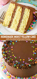 Easy Yellow Cake With Chocolate Frosting Recipe Better Than Cake Mix Recipe Chocolate Frosting Recipes Yellow Cake With Chocolate Frosting Recipe Yellow Cake Recipe