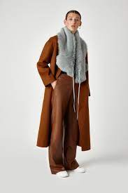 Shearling Shawl Scarf In Celadon Green Women Gushlow Cole