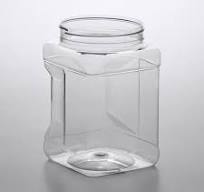 64 oz. Clear Square PET Plastic Jar with Grip - 45/Case