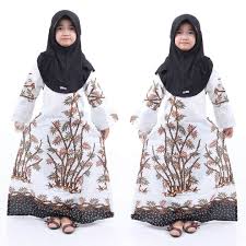 Model Gamis Batik Anak Kombinasi Polos Terbaik 2021 Model Baju Terbaru