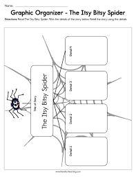 The Itsy Bitsy Spider Graphic Organizer Worksheet In 2020 Graphic Organizers Kindergarten Worksheets Kindergarten Worksheets Printable