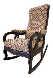 Vintage gooseneck rocker, reupholstered at olde towne antiques & upholstery, 145 e wait ave. Pink And Brown Upholstered Antique Mahogany Empire Rocking Chair Chairish