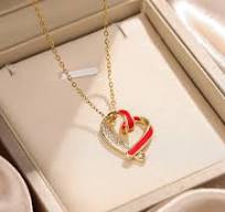 18k Gold Plated Heart Hollow Necklace - Wholesale Jewelry