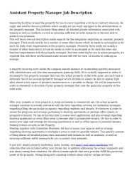 Assistant property manager job summary: Assistant Property Manager Job Description