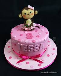 Torta Di Compleanno In Pasta Di Zucchero Rosa Per Una Bimba Con Scimmietta Tridimensionale Torte Torte Di Compleanno Idee Torta