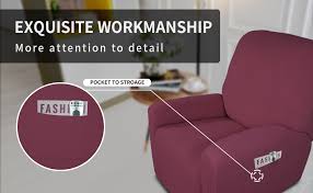 Recliner cover recliner slipcover slipcovers newport brick armchair polyester spandex 360 degree comprehensive protection: Amazon Com Easy Going Recliner Stretch Sofa Slipcover Sofa Cover 4 Pieces Furniture Protector Couch Soft With Elastic Bottom Polyester Spandex Jacquard Fabric Small Checks Recliner Ash Rose Home Kitchen