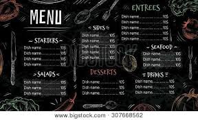 Professional looking drinks menu for the food and drink business. Vintage Restaurant Vector Photo Free Trial Bigstock