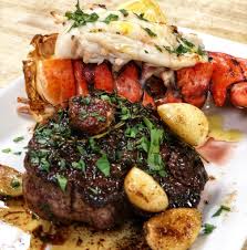 Our bartenders will fix you up the. Surf And Turf Steak Lobster Land Sea Steak And Lobster Steak And Lobster Dinner Lobster Recipes Tail