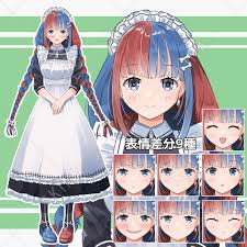 【表情9種】ツートンカラーメイド