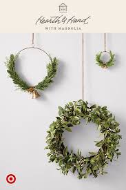 Well, finally, i have found a little trick that is working for hanging christmas decor in ways nothing else did…command hooks to the rescue! Mix Match Faux Evergreens To Add Natural Texture Style To Your Mantel Or Door All Year Lo Magnolia Christmas Decor Christmas Wreaths Target Christmas Decor