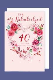 Hochzeitstag rubinhochzeit, leinwandhochzeit, jadehochzeit, korallenhochzeit, leinenhochzeit, linnenhochzeit leinwandhochzeitleinenhochzeit und linnenhochzeit gehen auf den grundstoff leinen urück. Rubinhochzeit 40 Grusskarte Karte Herz Rosen Foliendruck 16x11cm Avancarte