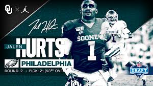 He was active sunday, ahead of veteran nate sudfeld, so we know the eagles believe he's ready to run the team. Oklahoma Football On Twitter Love This Pick 2 Nd Rd 5 3 Rd Overall Jalenhurts Eagles Nfldraft Oudna