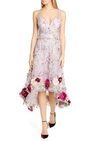 Marchesa Notte Floral Applique High Low Cocktail Dress In 2020 High Low Cocktail Dress Cocktail Dresses Online Dresses