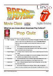 Think you know a lot about halloween? Back To The Future Quiz Movie And Song Activity 4 Pages Esl Worksheet By Purrfectenglish