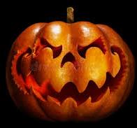 Calabaza De Halloween Aterradora Que Se Asemeja a Una Cabeza ...