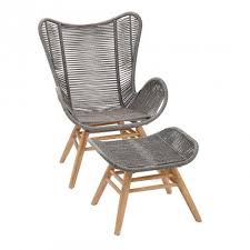 Best Asmara Ohrensessel Inkl Fusshocker Eukalyptus Rope Ohrensessel Sessel Gartensessel