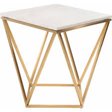 Nuevo Modern Furniture Hgtb263 Jasmine Side Table White Marble Geometric Gold Brushed Stainless Base In 2020 Stainless Steel Side Table Marble Furniture Side Table