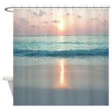 Beach Sunset Shower Curtain On Cafepress Com Beach House Shower Curtain Beach Bathroom Decor Beach Shower Curtains