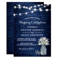 Rustic Baby S Breath Lights Navy Blue Wedding Invitation Zazzle Com Blue Wedding Invitations Navy Blue Wedding Invitations Navy Blue Wedding