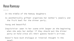 It's what makes a dinner party a party. To The Lighthouse Character Presentation Ppt Download