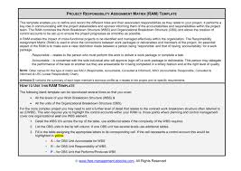 Project Responsibility Assignment Matrix Ram Template This