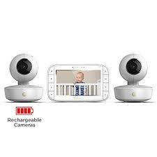 Motorola Mbp36xl 2 Portable Video Baby Monitor 5 Inch Color Screen 2 Rechargeable Cameras With Remote Pan Tilt And Zoo Video Monitor Baby Baby Monitor Motorola