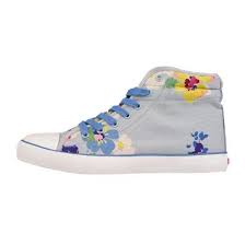 Painted Posy Quilted Hightop Plimsolls