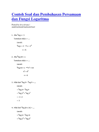 Maybe you would like to learn more about one of these? Contoh Soal Dan Pembahasan Persamaan Dan Fungsi Logaritma