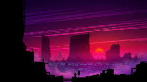 Hd wallpapers and background images Anime City Wallpaper Purple Novocom Top