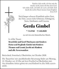 Richard gimbel was an american businessman, world war i and world war ii veteran, and book collector who served as president of curator of aeronautical literature at the yale. Traueranzeigen Von Gerda Gimbel Trauer Mittelhessen De