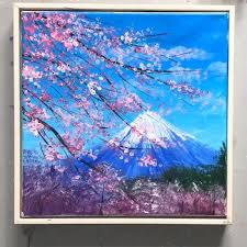  Video Sakura Cherry Tree And Mount Fuji Lukisan Pohon Lukisan Cat Air Lukisan Seni Abstrak