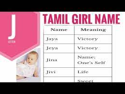 Traditions and customs define people, their thoughts, and opinions, their lifestyle, etc. J Letter Tamil Girl Name Tamil Girl Name Starting With J Letter Youtube