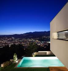 Modern House Pool City View Night Luxury Swimming Pools Swimming Pool Designs Pool Houses