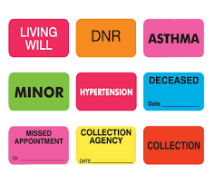 medical chart labels patient alerts allergy hipaa