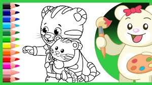 Daniel tiger coloring pages katerina. Daniel Tiger Tigey And Miss Elaina Coloring Pages Kids And Toddleers Learn Colors Youtube