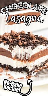 No Bake Chocolate Lasagna Oreos Pudding Cool Whip More Chocolate Lasagna Recipe Chocolate Lasagna No Bake Chocolate Lasagna Recipe