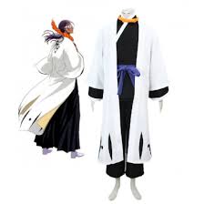 Bleach Gotei Thirteen Kaname Tōsen Captain Of The 9th Division Soul Reaper Kimono Cosplay Costumes Source Bleach Components Robe White Side Black Kimono Rub