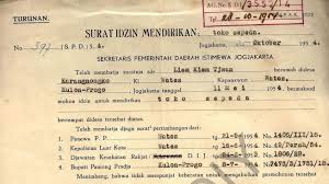 Mulai dari bantuan dana, libur kerja, beasiswa, kerjasama, pembangunan, maaf, izin, cuti, libur, dll. Legendaris Ini Penampakan Surat Izin Usaha Toko Sepeda Liem Kulon Progo Suara Jogja
