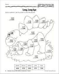 Download and print these addition and subtraction coloring pages for free. Long Long Ago Adding And Subtracting With 4 Digit Numbers With Regrouping Printables Subtraction Color Worksheets Kids Math Worksheets