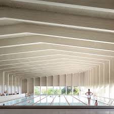 Dezeen On Instagram A Cross Laminated Timber Roof Covers This Six Lane Swimming Pool Which London Firm Hawkins Brown Plans Architektur Hallenbader Hallenbad
