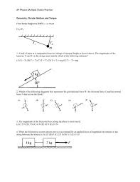 Ap Physics Multiple Choice Practice Dynamics Circular Motion And