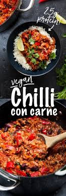 Easy Vegan Chilli Sin Carne Recipe Easy Vegan Dinner Recipes Vegan Recipes