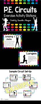 P E Circuits Exercise Activity Stations Physical Education Health And Physical Education Physical Activities For Kids