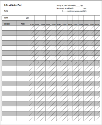 blank workout sheet sample 6 examples in word pdf